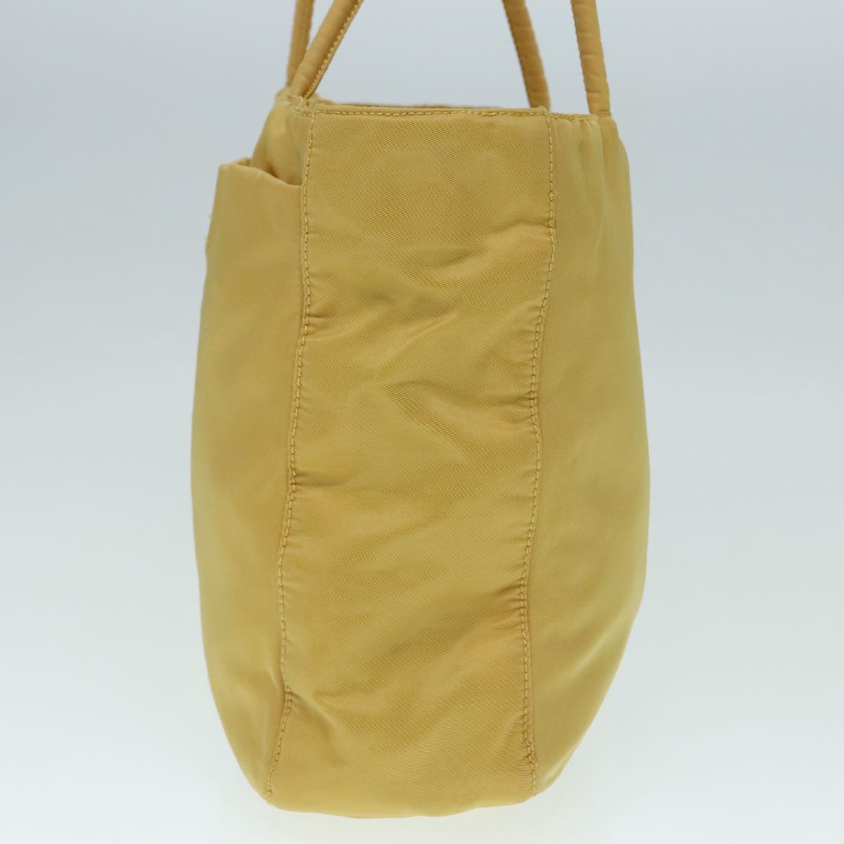 PRADA Hand Bag Nylon Yellow Silver Auth 88229