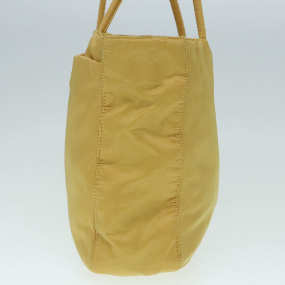 PRADA Hand Bag Nylon Yellow Silver Auth 88229