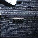 PRADA Tote Bag Nylon Black Silver Auth 88230-15