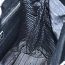 PRADA Tote Bag Nylon Black Silver Auth 88230-17