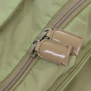 PRADA Tote Bag Nylon Beige Silver Auth 88232-9