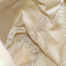 PRADA Tote Bag Nylon Beige Silver Auth 88232-20