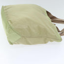 PRADA Tote Bag Nylon Beige Silver Auth 88232-3