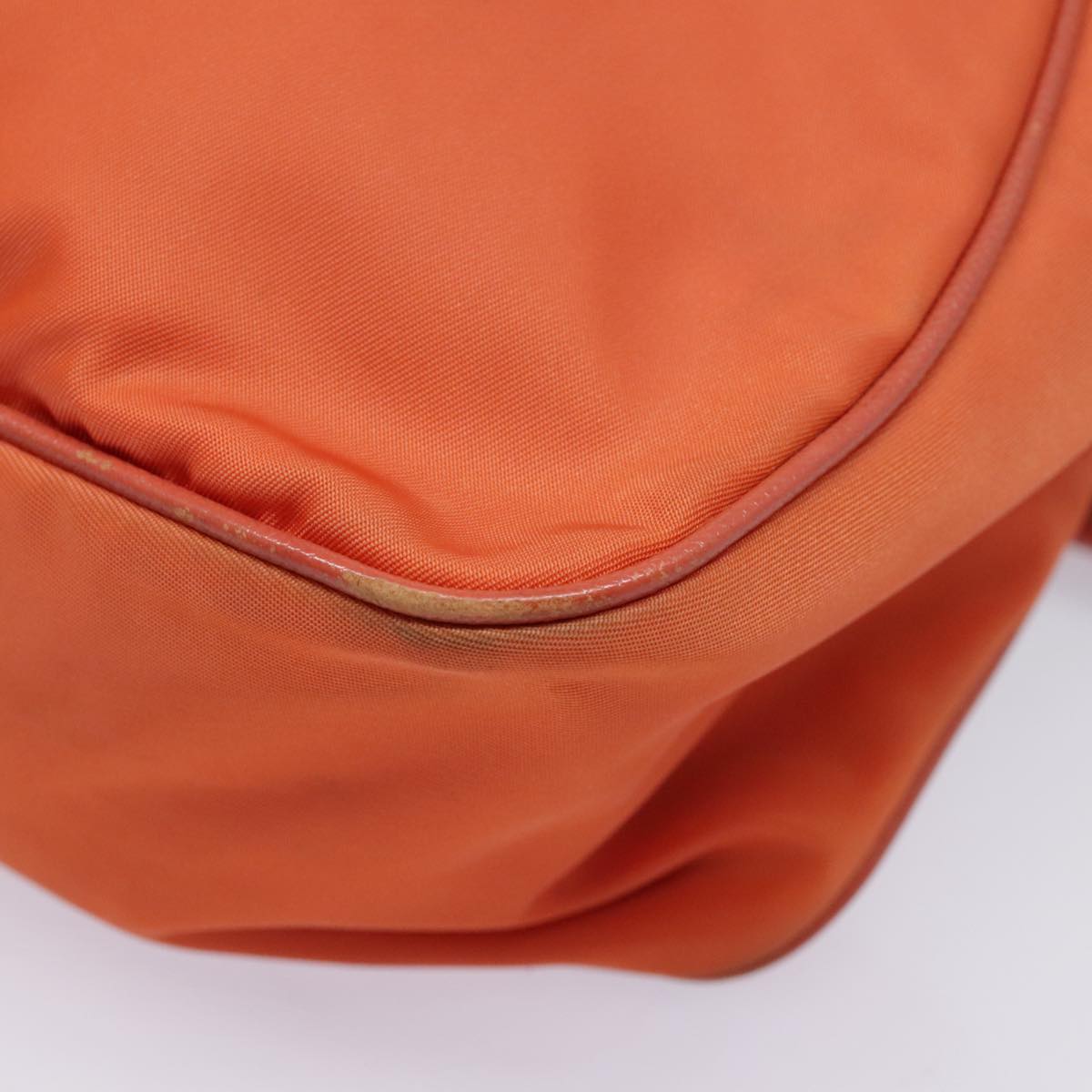 PRADA Shoulder Bag Nylon Orange Silver Auth 88236