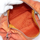 PRADA Shoulder Bag Nylon Orange Silver Auth 88236-10