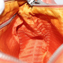 PRADA Shoulder Bag Nylon Orange Silver Auth 88236-21