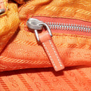 PRADA Shoulder Bag Nylon Orange Silver Auth 88236-23