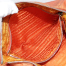 PRADA Shoulder Bag Nylon Orange Silver Auth 88236-24