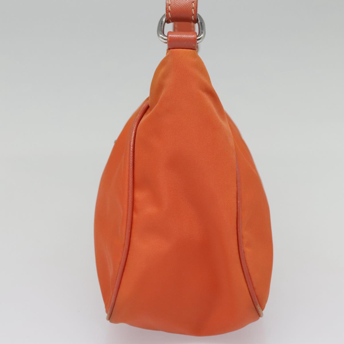 PRADA Shoulder Bag Nylon Orange Silver Auth 88236