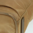 PRADA Hand Bag Nylon Beige Silver Auth 88237-9