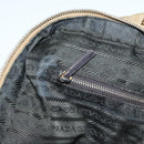 PRADA Hand Bag Nylon Beige Silver Auth 88237-23