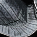 PRADA Hand Bag Nylon Beige Silver Auth 88237-24