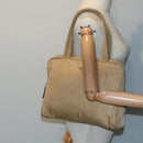 PRADA Hand Bag Nylon Beige Silver Auth 88237-25