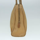 PRADA Hand Bag Nylon Beige Silver Auth 88237-3