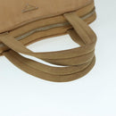 PRADA Hand Bag Nylon Beige Silver Auth 88237-8