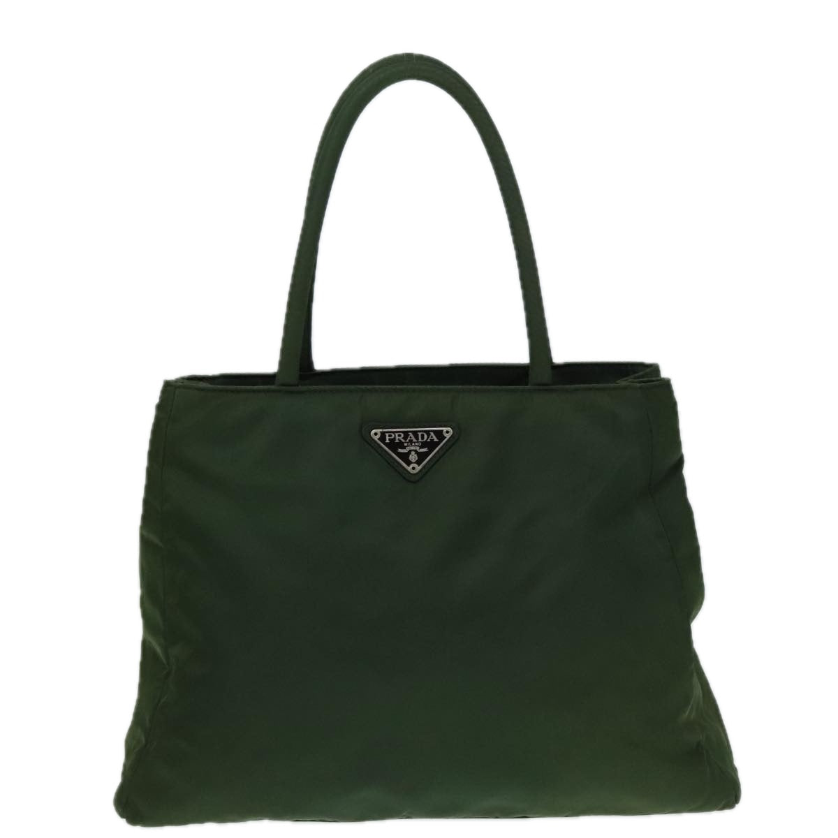 PRADA Hand Bag Nylon Green Silver Auth 88238 - 0