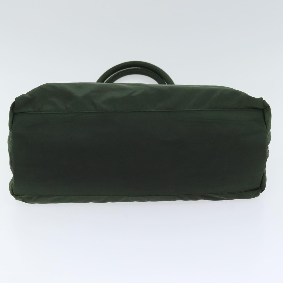 PRADA Hand Bag Nylon Green Silver Auth 88239