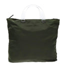 PRADA Hand Bag Nylon Green Clear Silver Auth 88240-2