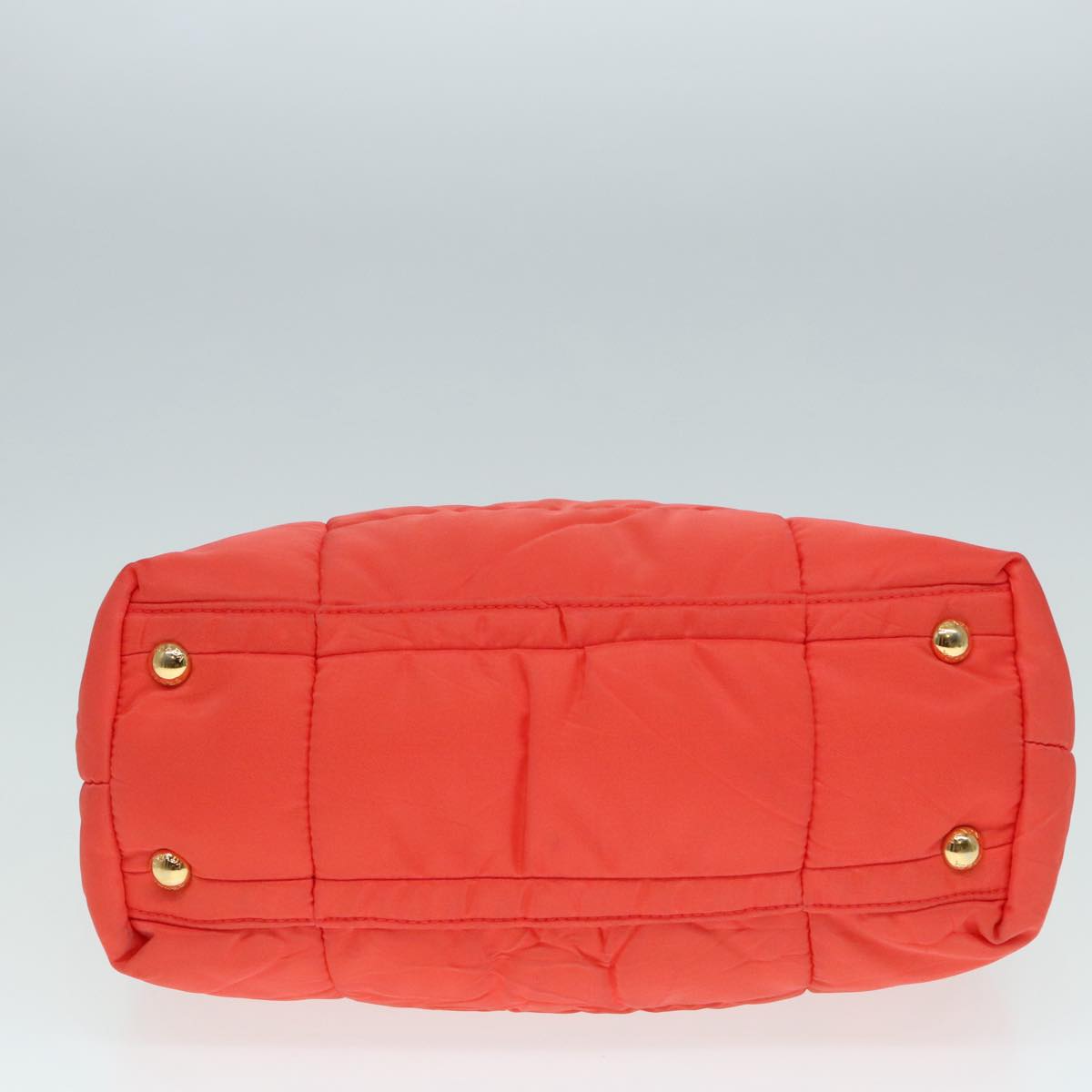 PRADA Hand Bag Nylon 2way Orange Gold Auth 88241