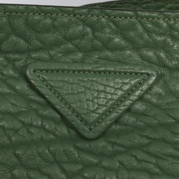 PRADA Shoulder Bag Leather Green Auth 88242SV