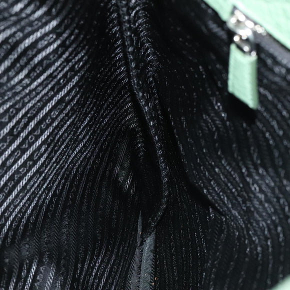 PRADA Shoulder Bag Leather Green Auth 88242SV