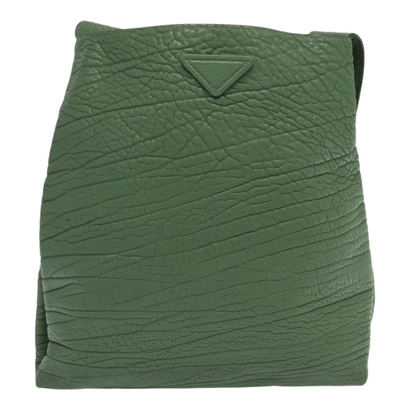 PRADA Shoulder Bag Leather Green Auth 88242SV