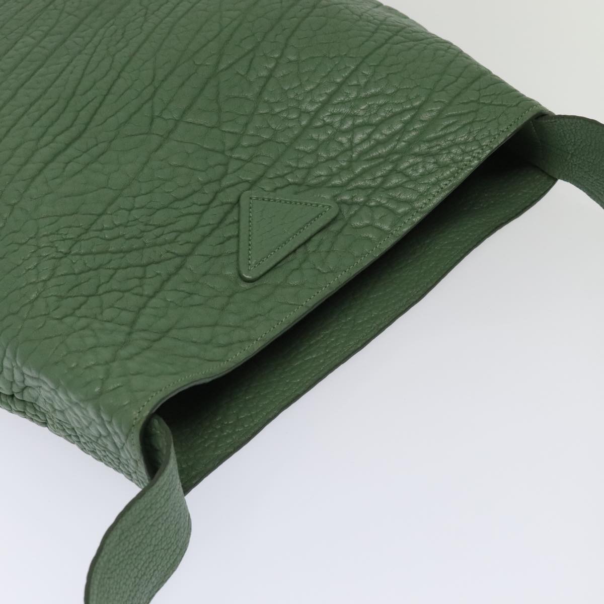 PRADA Shoulder Bag Leather Green Auth 88242S