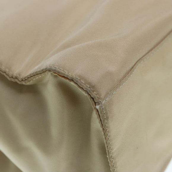 PRADA Hand Bag Nylon Beige Auth 88246