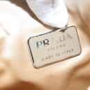 PRADA Hand Bag Nylon Beige Auth 88246-10