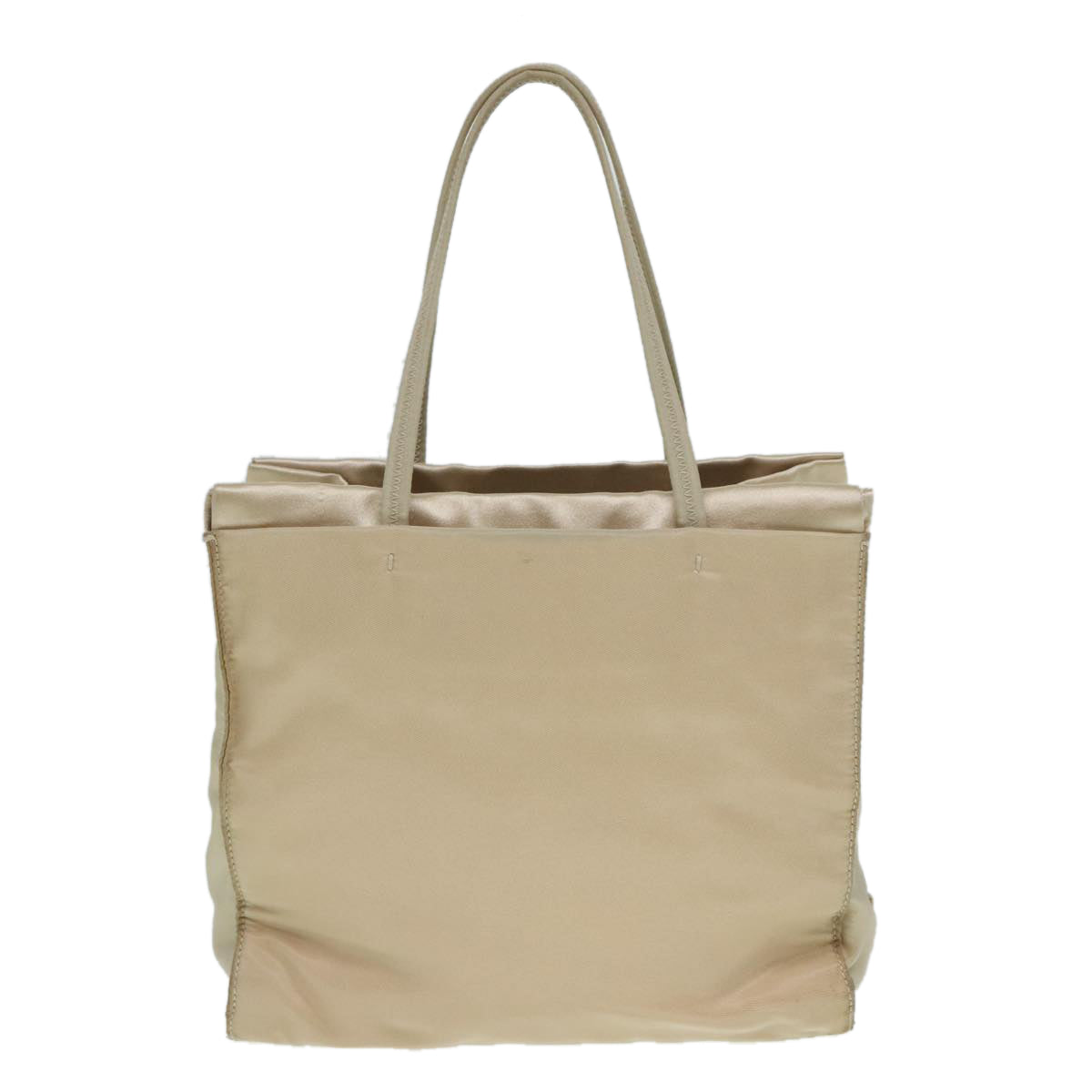 PRADA Hand Bag Nylon Beige Auth 88246 - 0