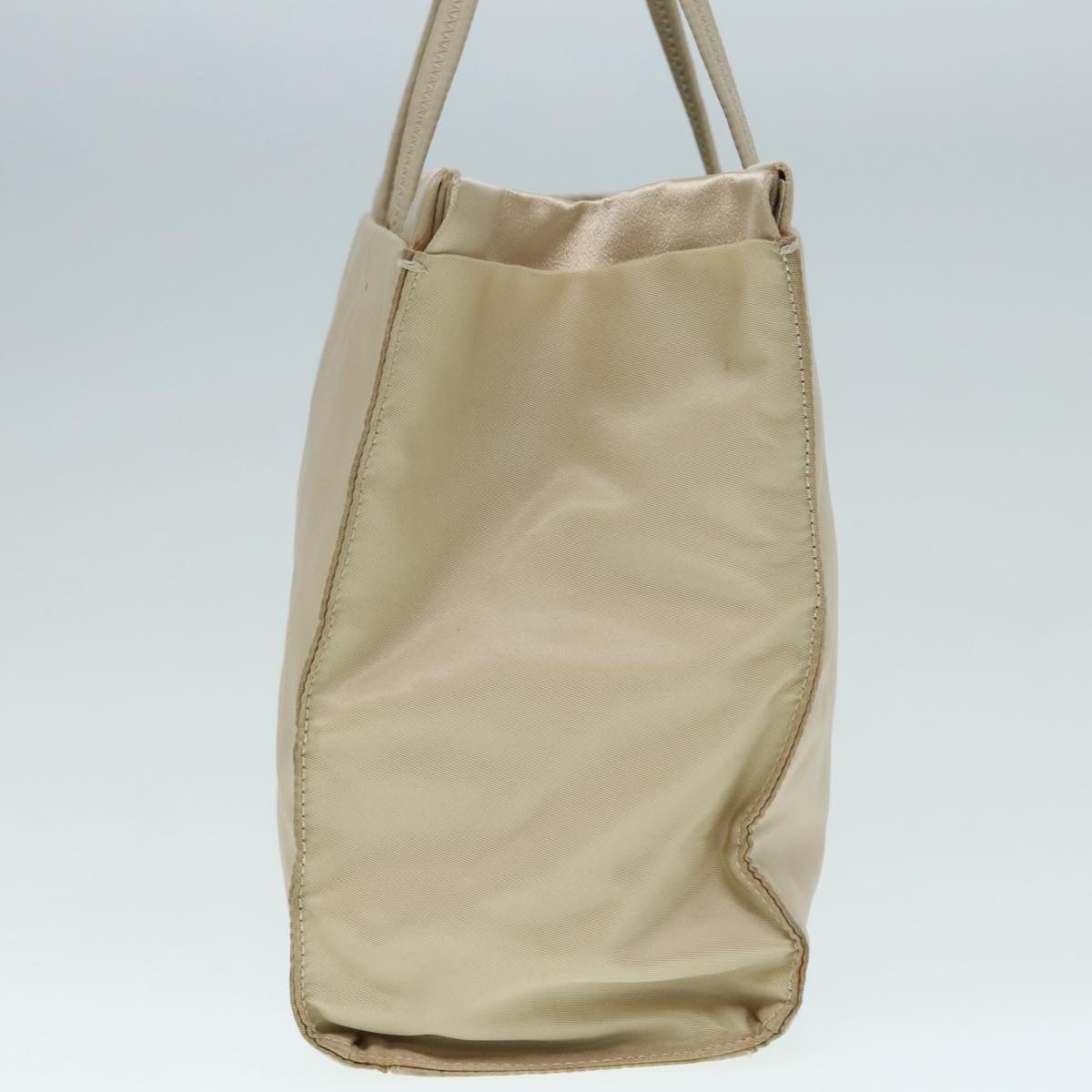 PRADA Hand Bag Nylon Beige Auth 88246