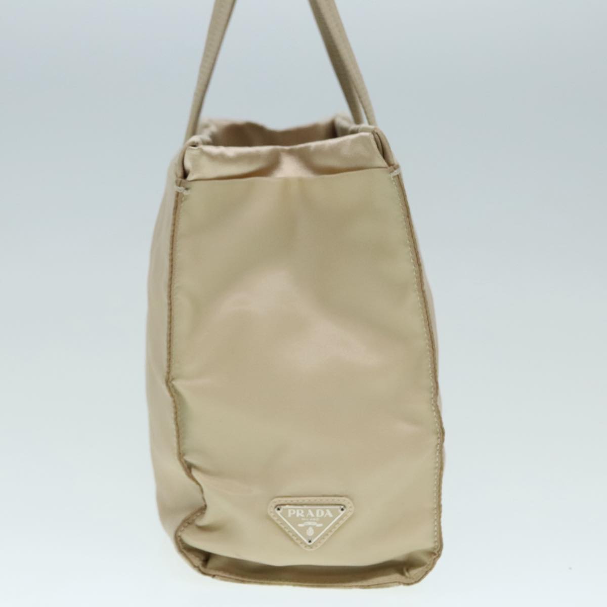 PRADA Hand Bag Nylon Beige Auth 88246