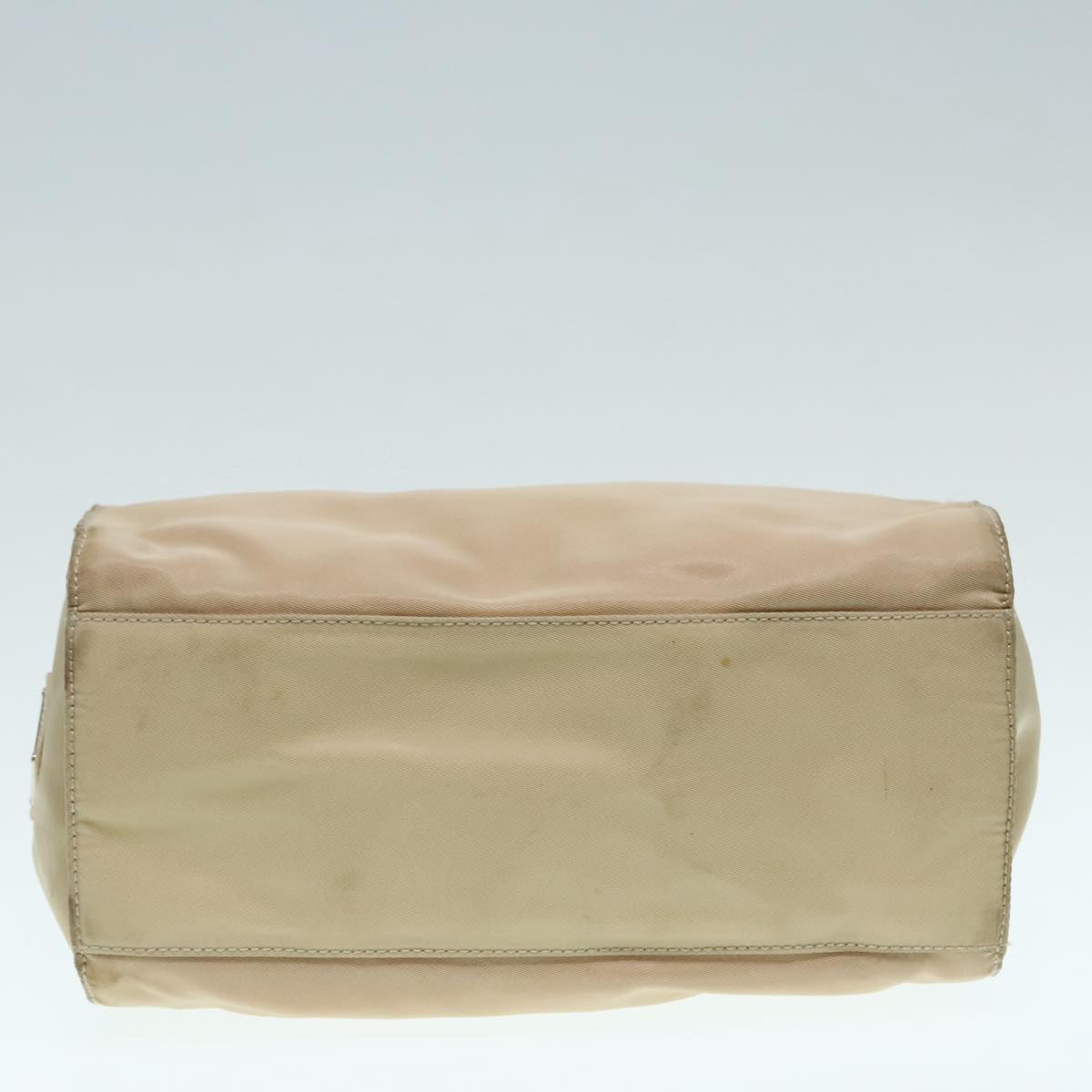 PRADA Hand Bag Nylon Beige Auth 88246