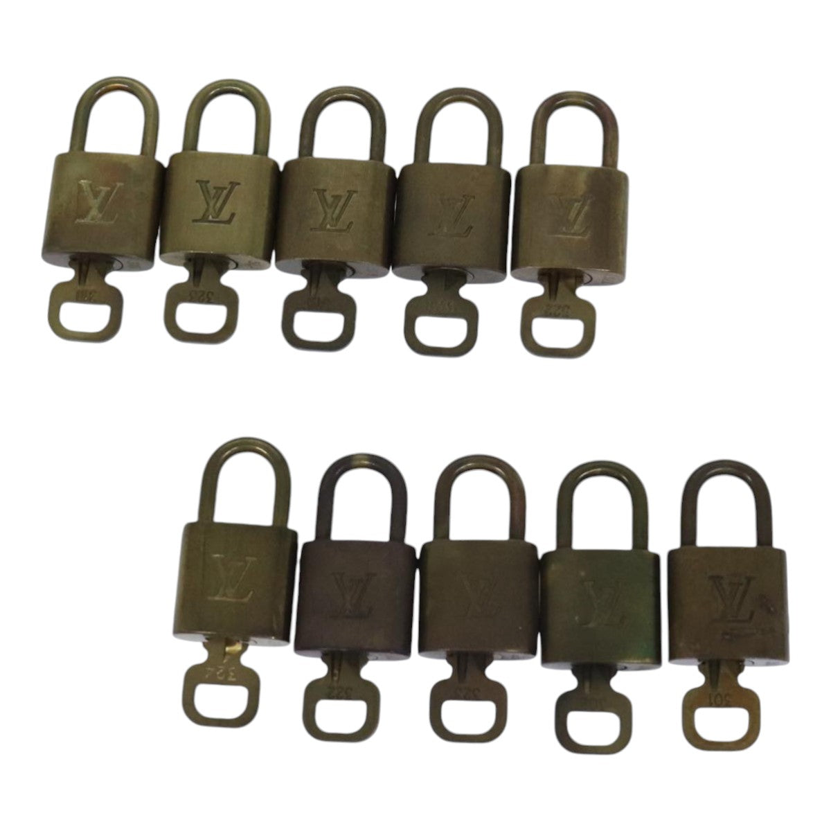 LOUIS VUITTON Padlock 10set metal Gold Tone LV Auth 88248 - 0