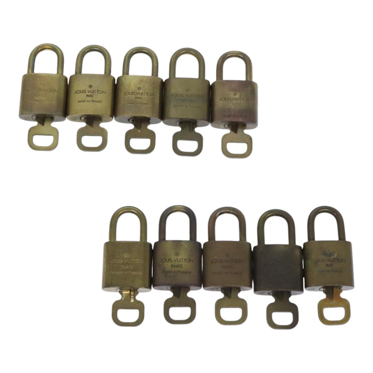 LOUIS VUITTON Padlock 10set metal Gold Tone LV Auth 88248