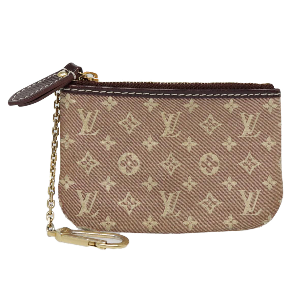 LOUIS VUITTON Monogram Idylle Pochette Cles Coin Purse Sepia M62996 Auth 88256