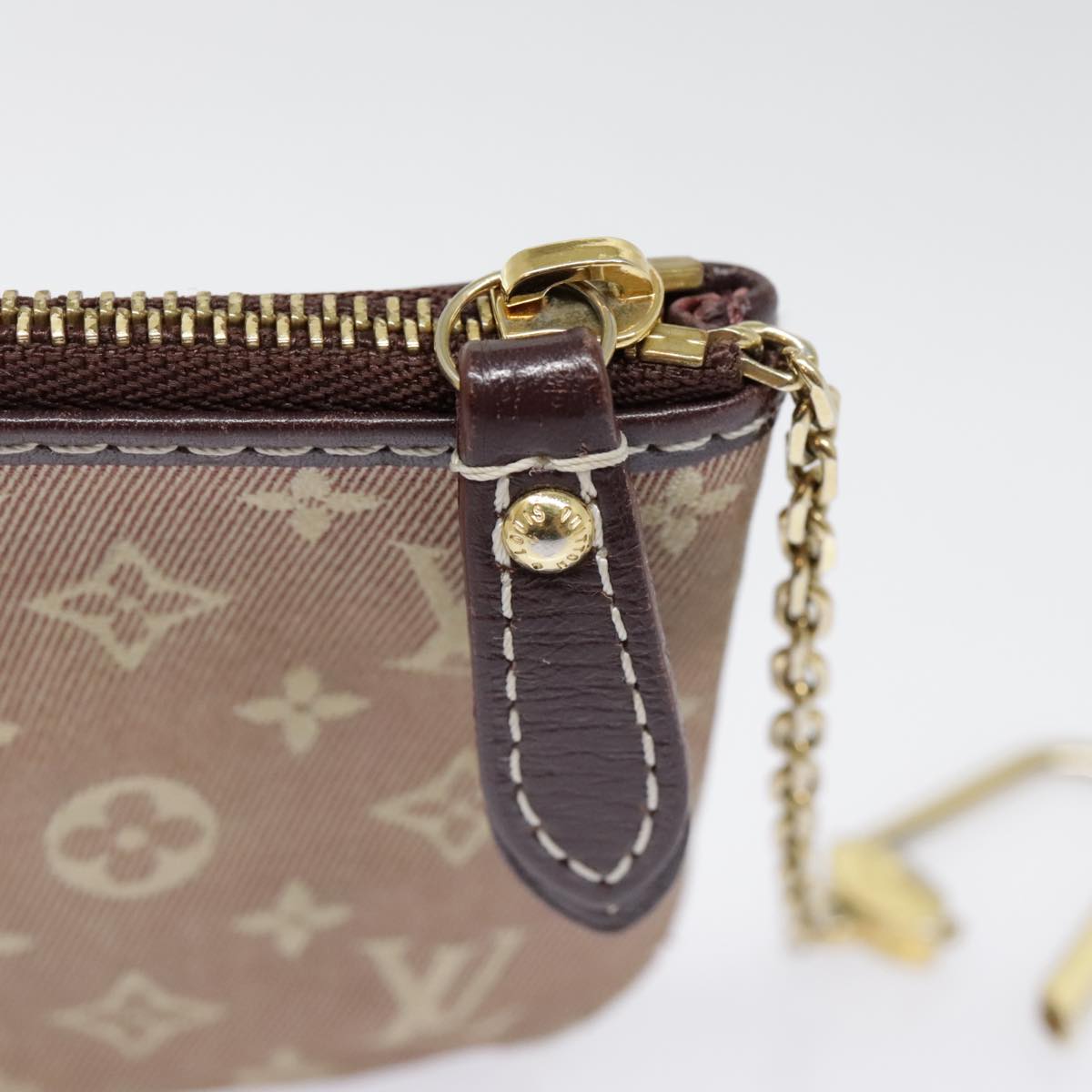 LOUIS VUITTON Monogram Idylle Pochette Cles Coin Purse Sepia M62996 Auth 88256