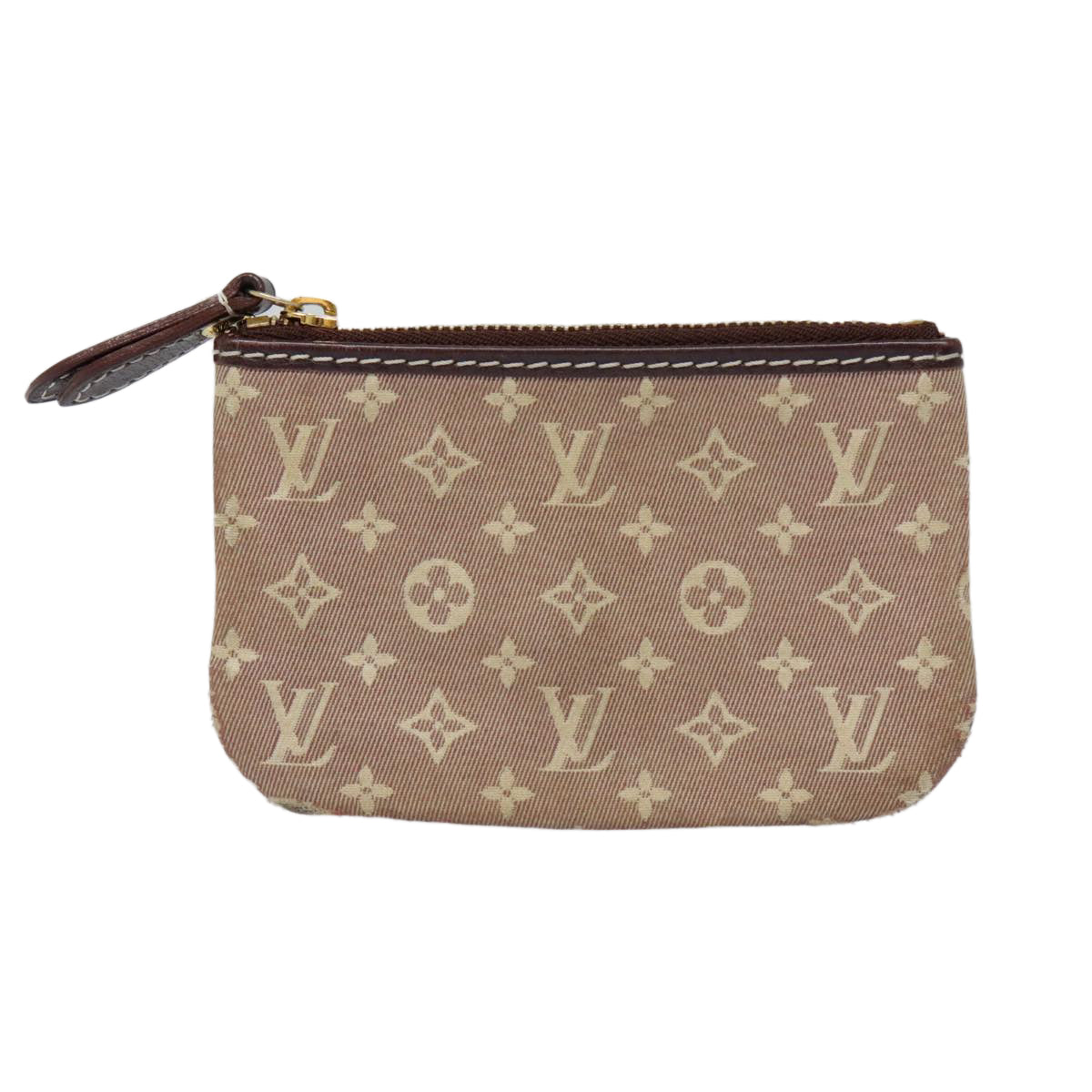 LOUIS VUITTON Monogram Idylle Pochette Cles Coin Purse Sepia M62996 Auth 88256