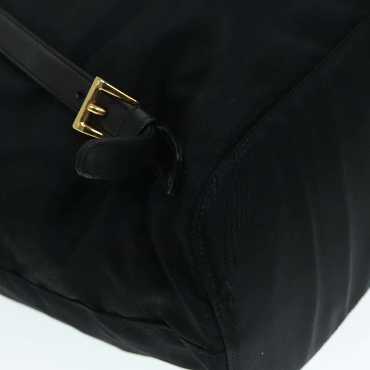 PRADA Backpack Nylon Black Gold Auth 88260