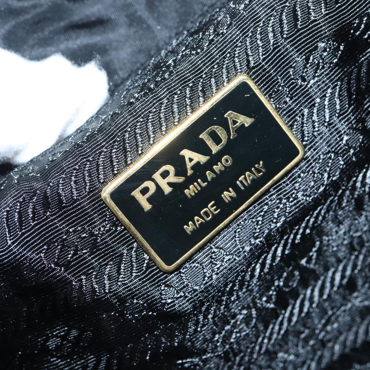 PRADA Backpack Nylon Black Gold Auth 88260