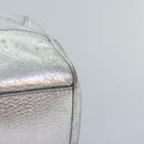 CELINE Tote Bag Leather Silver Auth 88261-14