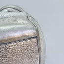 CELINE Tote Bag Leather Silver Auth 88261-16