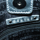 CELINE Tote Bag Leather Silver Auth 88261-10
