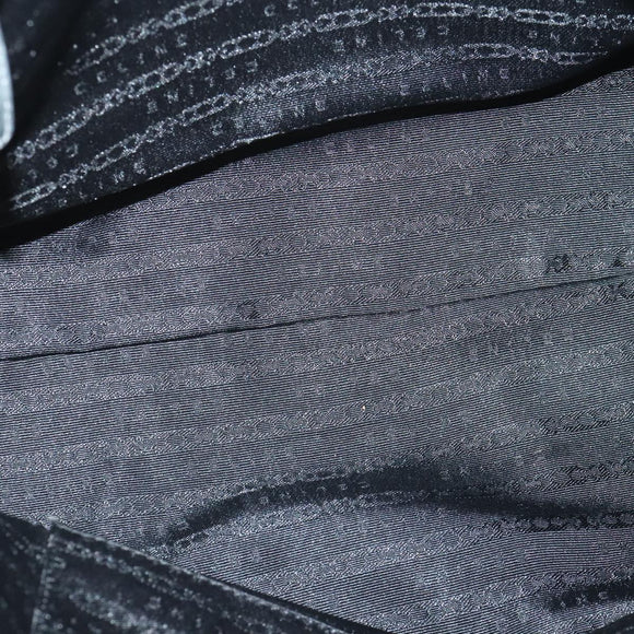 CELINE Tote Bag Leather Silver Auth 88261