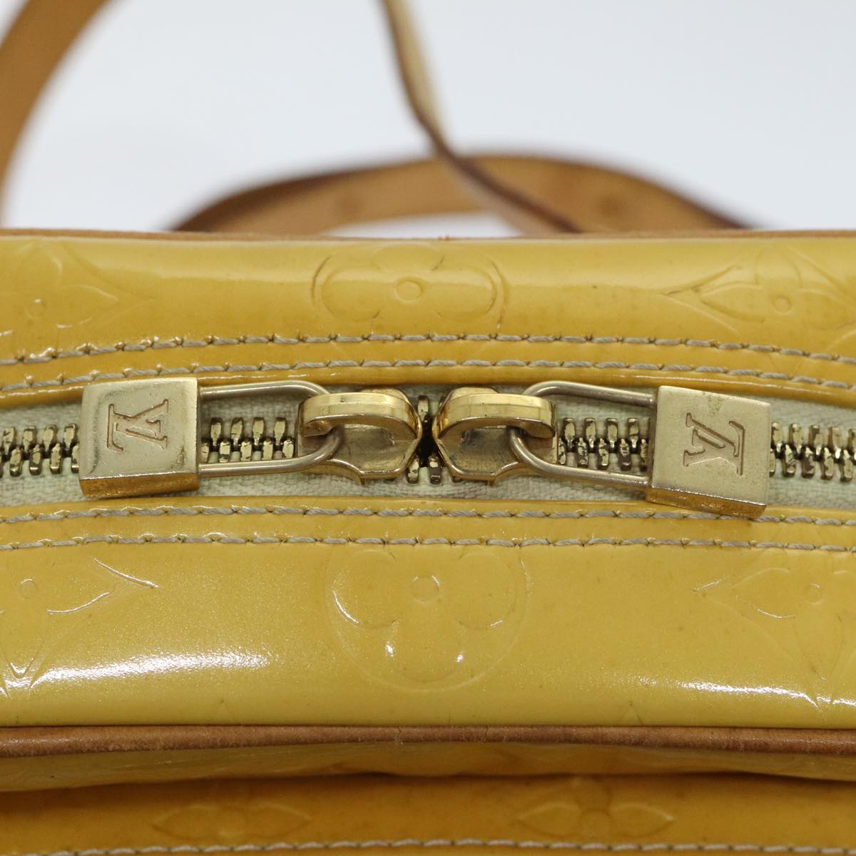 LOUIS VUITTON Monogram Vernis Wooster Shoulder Bag Yellow M91075 LV Auth 88264