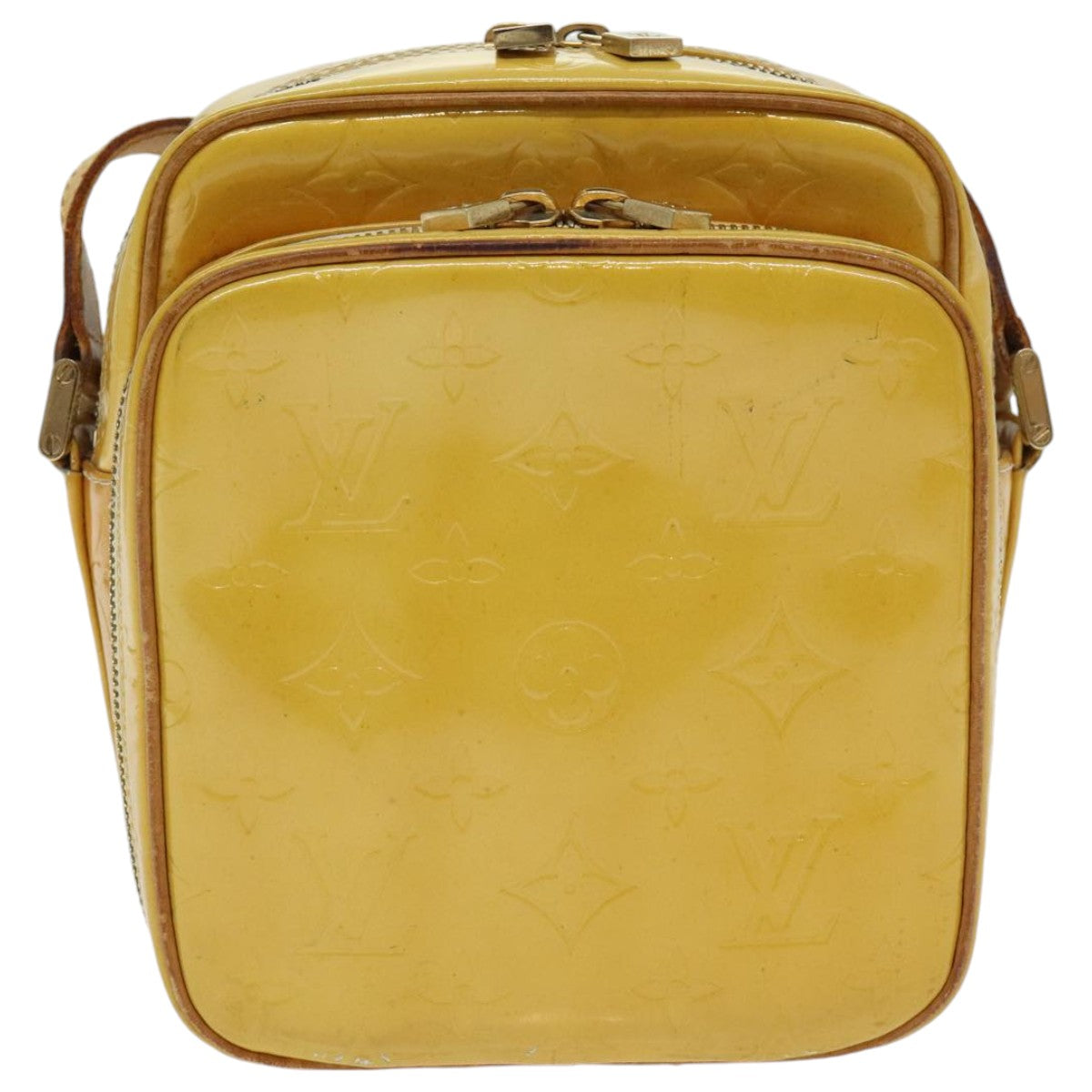 LOUIS VUITTON Monogram Vernis Wooster Shoulder Bag Yellow M91075 LV Auth 88264