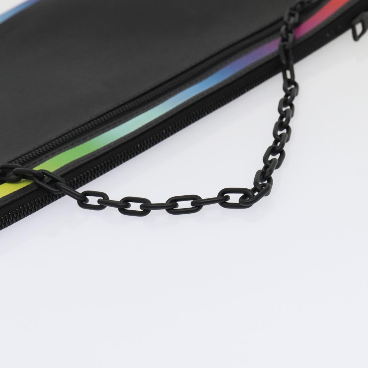 LOUIS VUITTON Taiga Rainbow Chain Pochette A4 Bag Black M30347 LV Auth 88265A