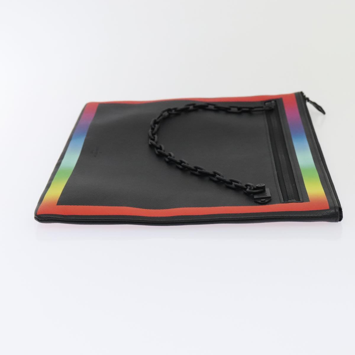 LOUIS VUITTON Taiga Rainbow Chain Pochette A4 Bag Black M30347 LV Auth 88265A