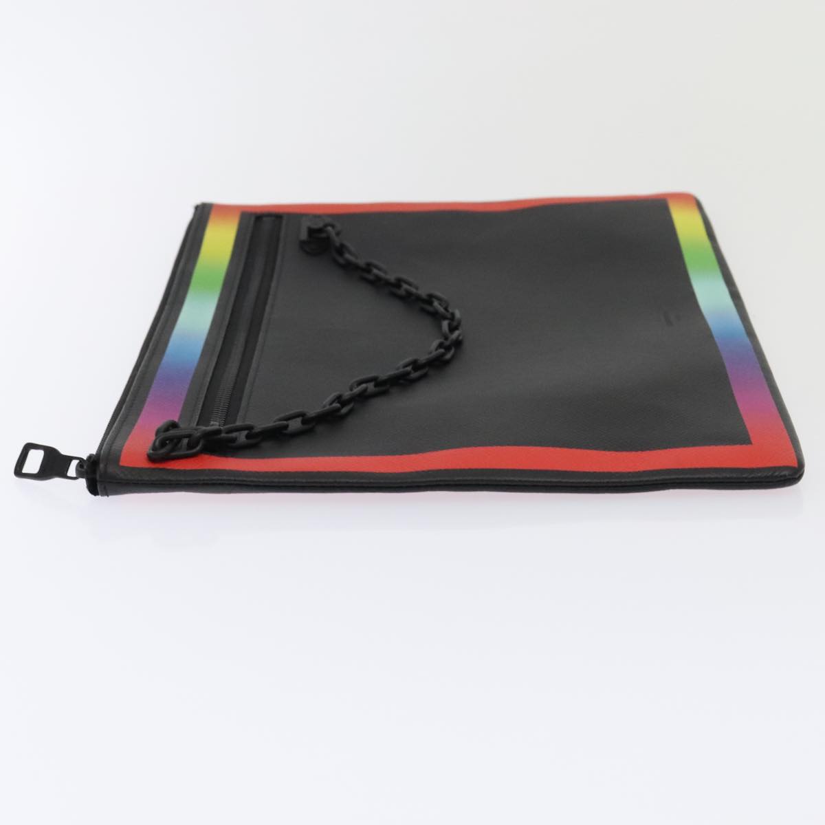 LOUIS VUITTON Taiga Rainbow Chain Pochette A4 Bag Black M30347 LV Auth 88265A