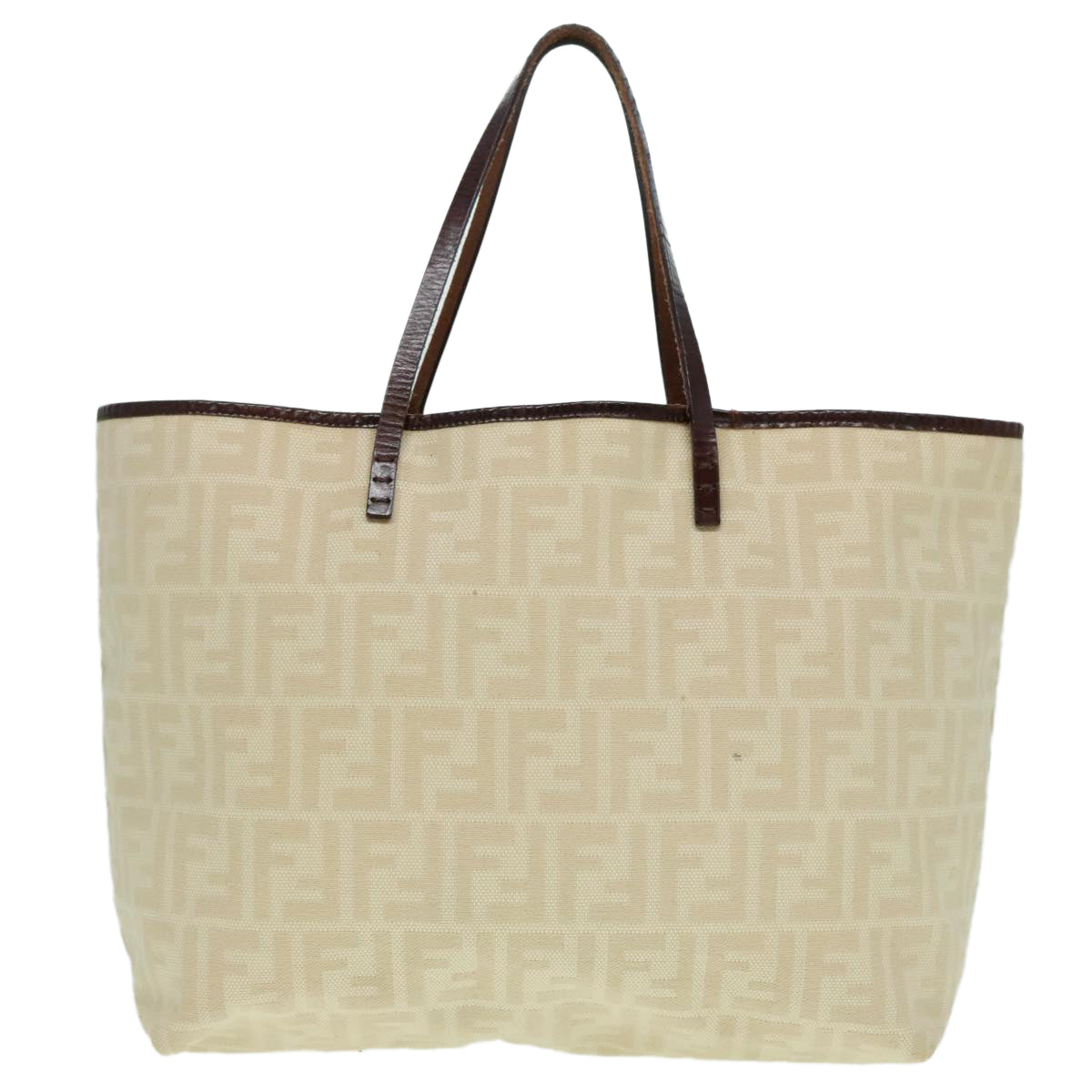 FENDI Zucca Canvas Tote Bag Beige Auth 88269 - 0